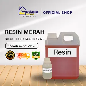 Resin Merah / Resin Polyester Merah 1 Kg + Katalis 50 ml