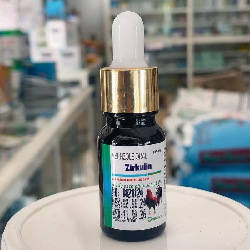 Zirkulin 10ml thuốc tẩy giun sỗ lãi gà đá diệt giun tròn giun đũa giun kim sán dây sán lá và các kí sinh trong đường ruột gà đá gà nòi gà cựa dạng lỏng