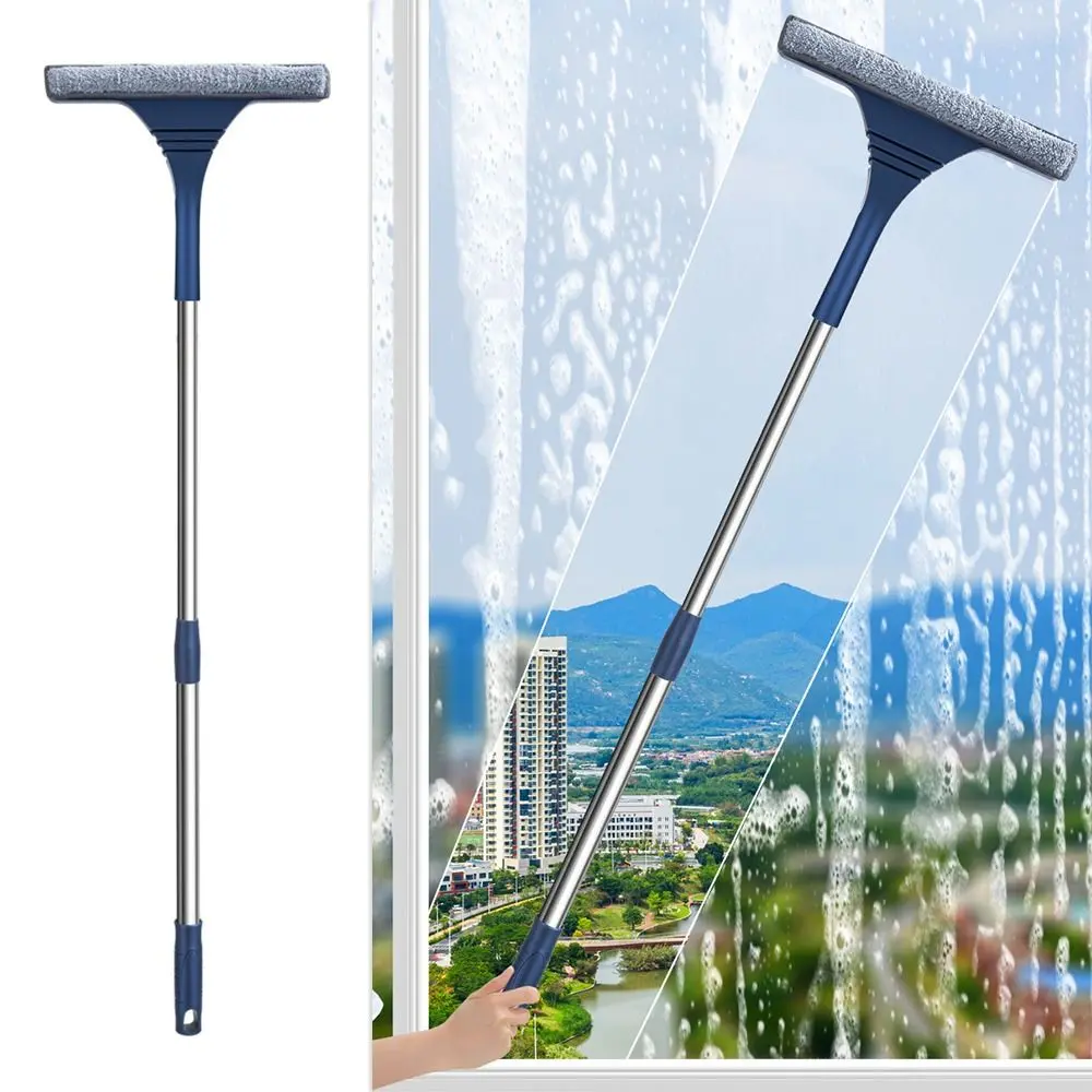 Chổi Lau Cửa Sổ, cán dài, mới, 2 trong 1, gạt nước và bàn chải lau ma thuật, bàn chải làm sạch Có Thể Gấp Gọn cho gia đình