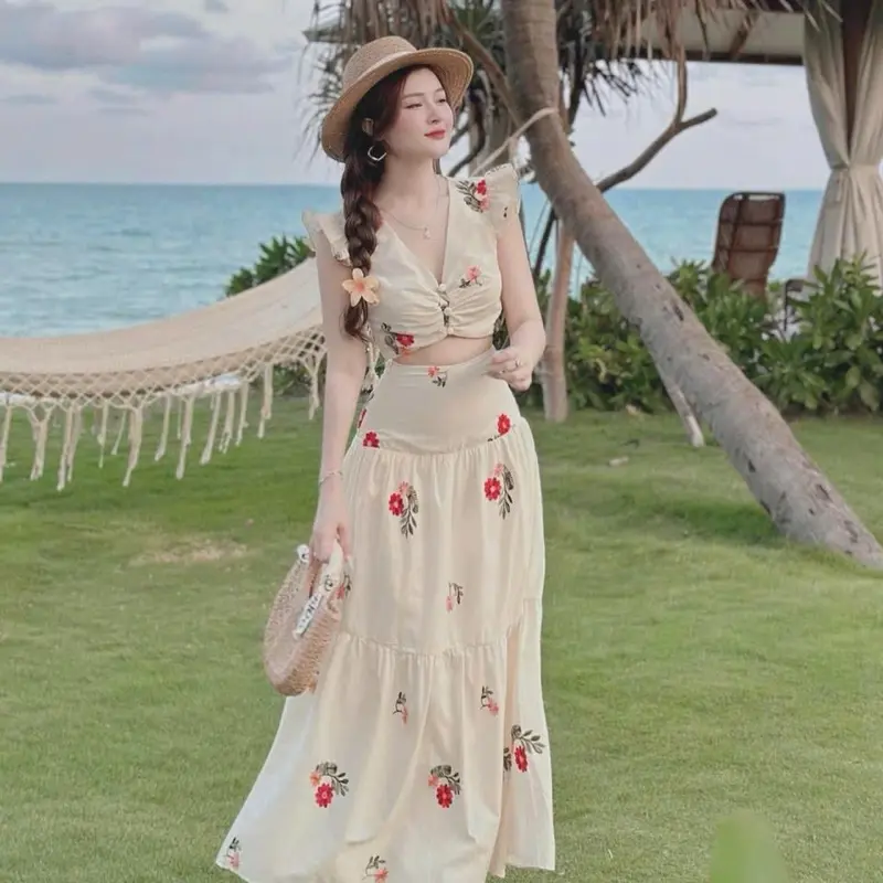 Sét váy lụa hoa cánh tiên siêu xinh