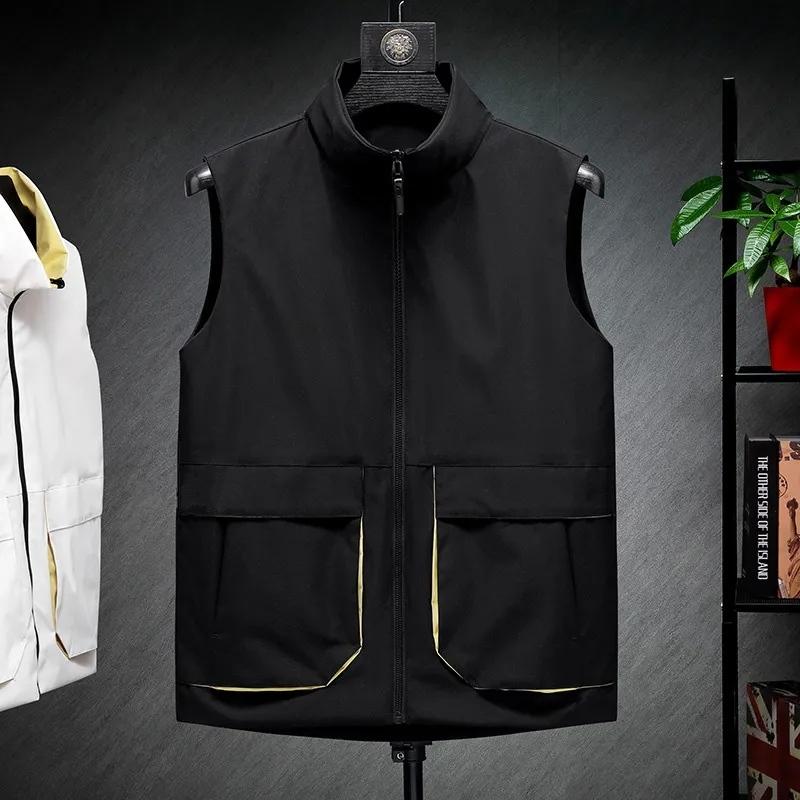 rompi & gilet Rompi casual model bolak balik, Rompi keren pria, Rompi pria terbaru Outdoor Wanita bisa dicuci dengan mesin rm polos coklat Hitam warna hitam Motor Parasut Motor Parasut warna lain 2