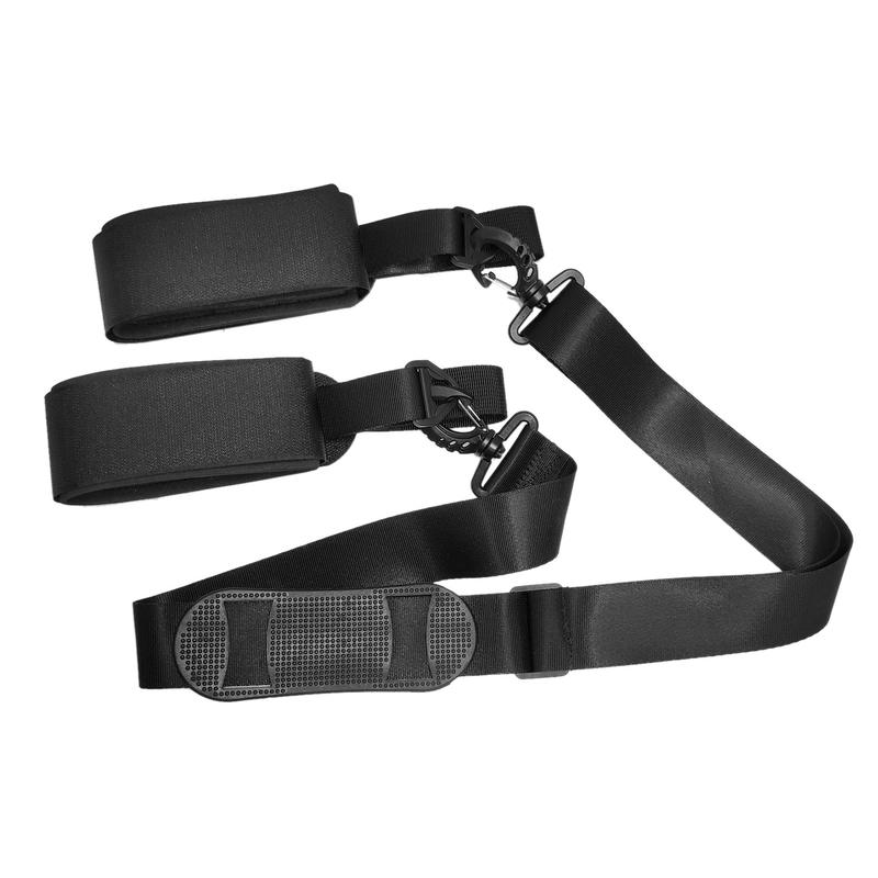 Ski Pole Carrying Strap Adjustable Ski Pole Shoulder Strap Skiboard Fixed Strap with Ant- Pad Black 2