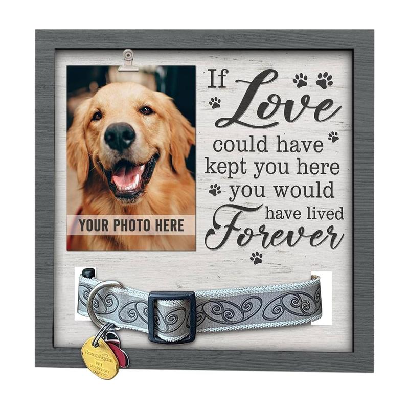 Product Introduction of Loving Message Photo Frame Pet Memorial Pictures Frame with Collar Clip for Dog Cats Lover Desktops Pictures Stand 37