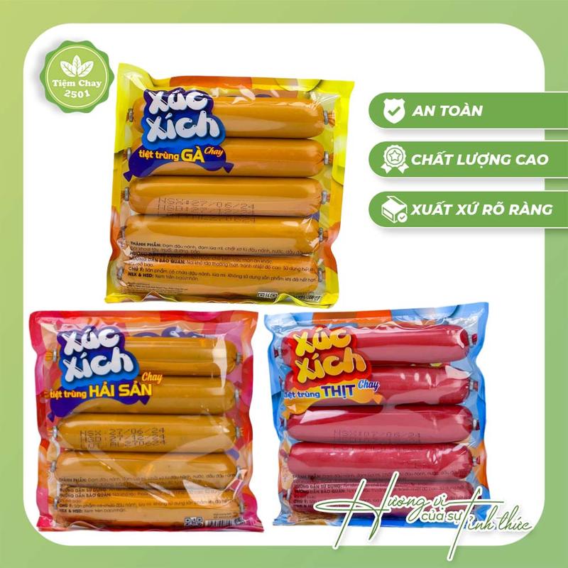 [ĐỒ ĂN CHAY] Xúc xích CHAY tiệt trùng | Thực phẩm chay ngon sạch, đồ chay | Tiệm Chay 2501