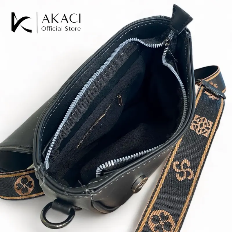 Akaci store | ZURAA Tas selempang wanita Terbaru 09-8233 Bahan Sintetis  kuliah kerja kantor ibu Polos Kulit PU kuliah kerja pesta 8