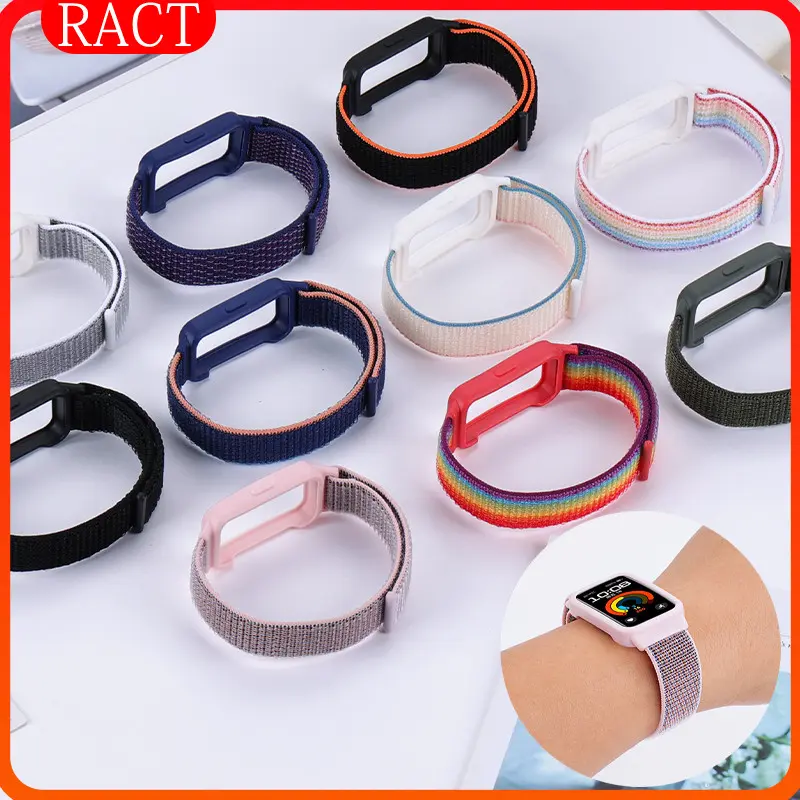 TPU Case Strap for Huawei Band 10 9 8 7 Strap Band Tali Jam Tangan Smartwatch Huawei Band 10 9 8 7 NFC Anti Gores Screen Protector Cover Nylon Loop Sport Adjustable Replacement Band Smartwatch Huawei Band 9