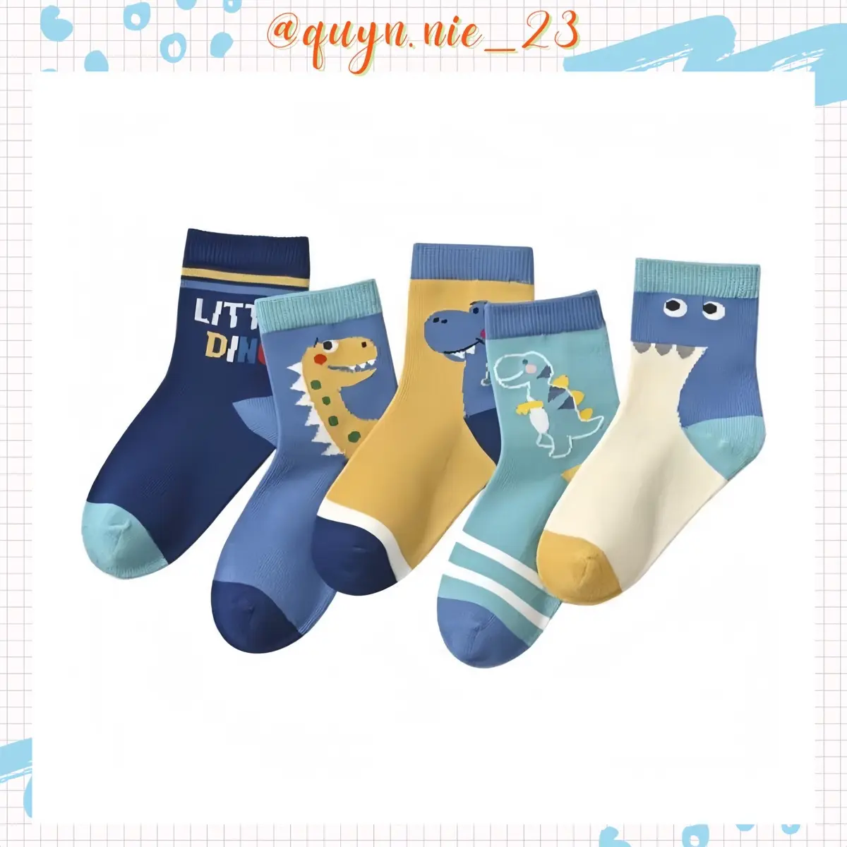 Tất khủng long xanh Cotton