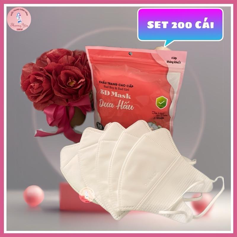 200 Chiếc Khẩu Trang 5D Dưa Hấu Kháng Khuẩn Thời Trang Phụ Kiện Women Nữ Accessories Môi Nam Voi