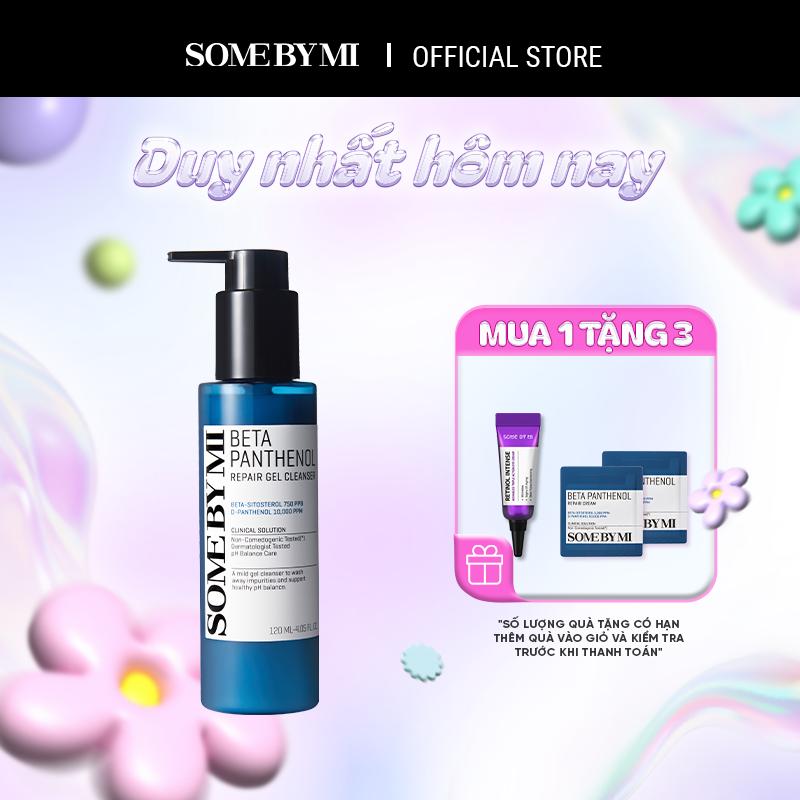 [Quà tặng 1 kem mắt 3ml + 2 kem b5 1.5ml] Some By Mi Sữa rửa mặt phục hồi và làm sạch da Beta-Panthenol Repair Cleanser 120ml
