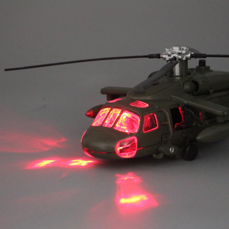 helicopter.F64-3 Black Hawk armed helicopter alloy military model, fighter plane model, collectible ornament and die-cast toy. 1