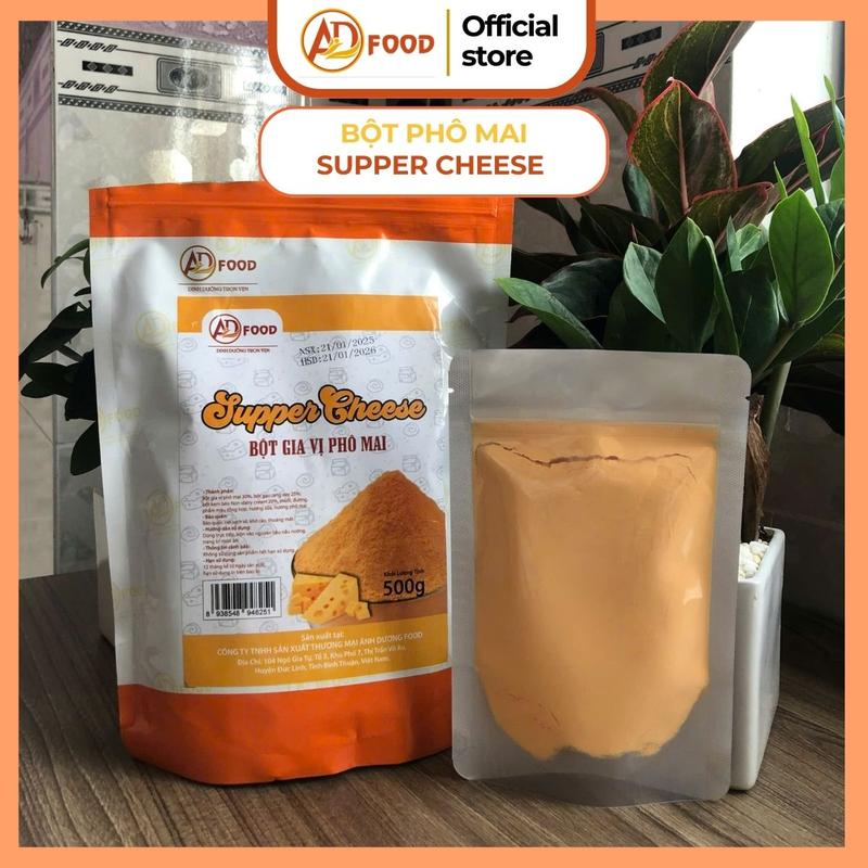 50g Bột phô mai Supper Cheese ADFOOD - phù hợp để chế biến nhiều món ăn hấp dẫn như tokbokki lắc phô mai, gà chiên lắc, rong biển mix phô mai, khoai lang kén lắc phô mai,...