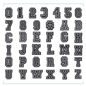 AHT-440 Charms Pin Bentuk Huruf Angka Tebal Hitam Black