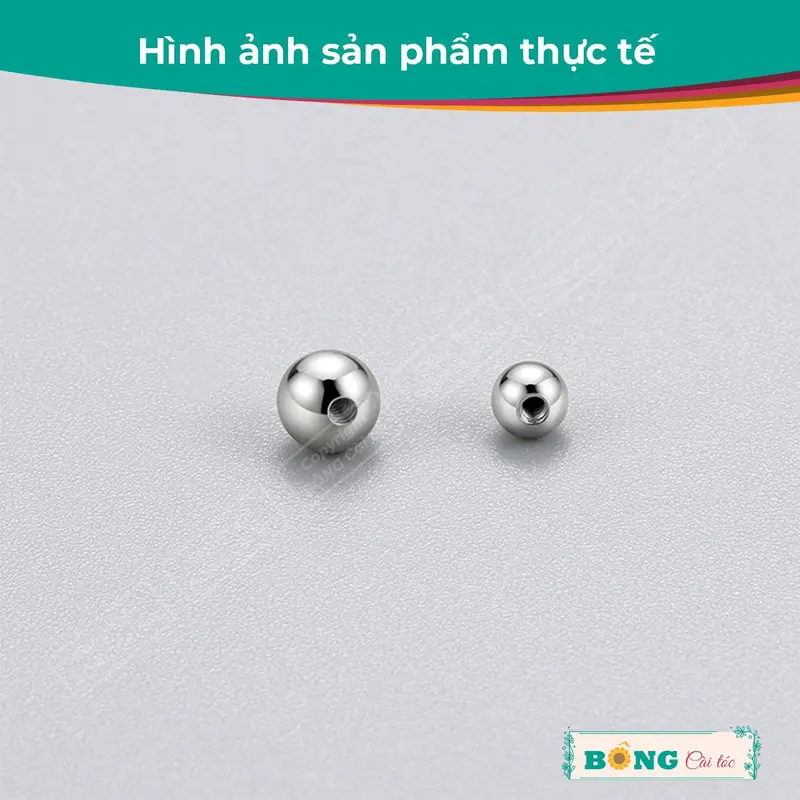 Chốt bi vặn cho khuyên tai chất liệu thép 316L không gỉ nhiều kích thước PKK90 - chốt khuyên tai BÔNG Cài Tóc 6