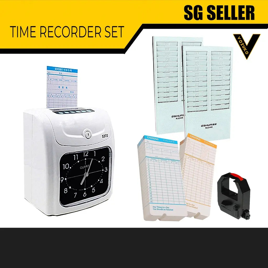 [SG SELLER] ELECTRONIC BUNDY CLOCK TIME RECORDER PURCHASE WITH PURCHASE - CARD HOLDER AND TIME CARDS - 2 YEAR WARRANTY
