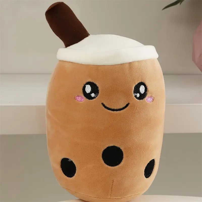 Cute Pet Bubble Tea Cup Plushie, 1 Count Cartoon Design Pet Plush Toy, Boba Milk Tea Pet Stuffed Toy 6