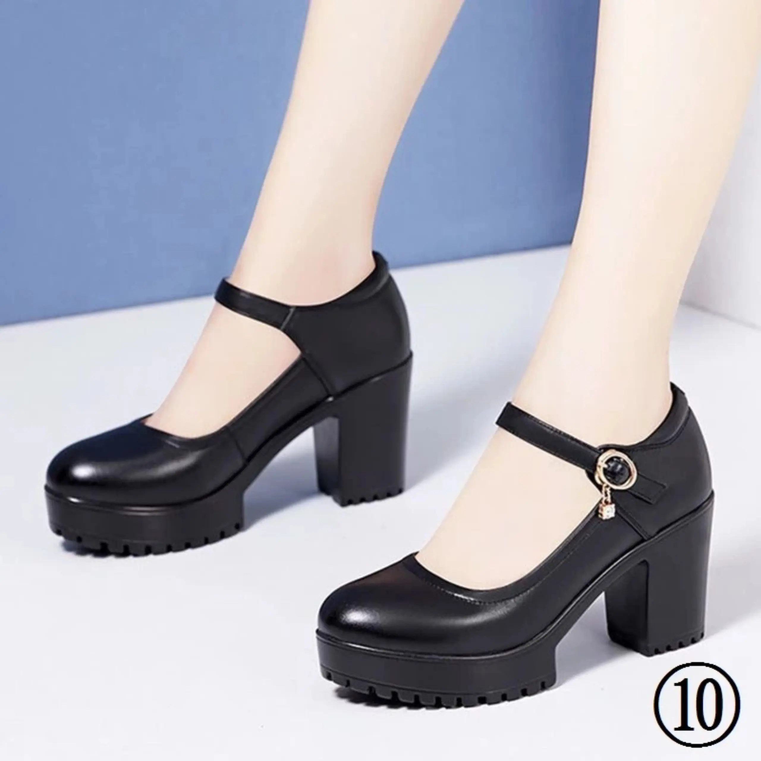 GIÀY CAO GÓT ĐẾ RĂNG CƯA  DA MỀM 7CM  ( size 35- 41 ) Shoes