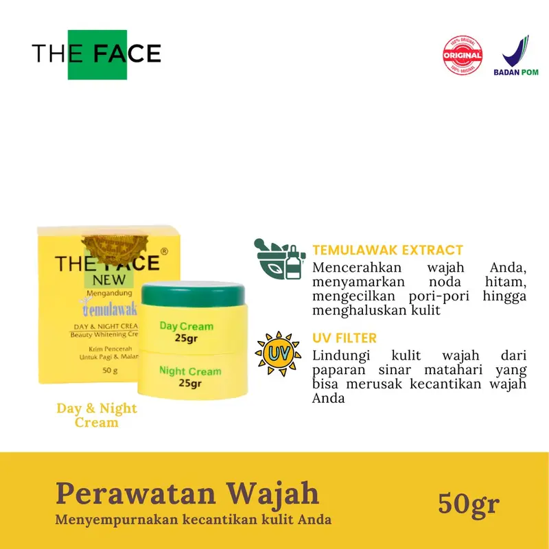Cream Temulawak THE FACE Siang & Malam Original BPOM 4