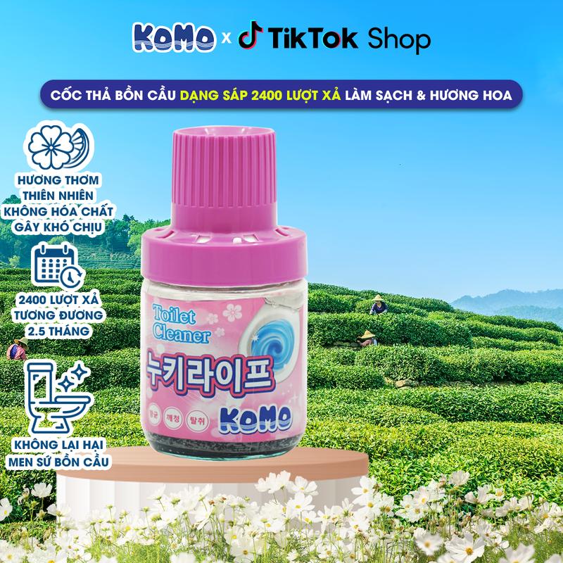 Cốc Thả Bồn Cầu KoMo Sáp Tan Chậm 2400 Lượt Xả 386g Hương Hoa Oải Hương Kháng Khuẩn Làm Sạch Nhà vệ sinh KoMo Toilet Cleaner