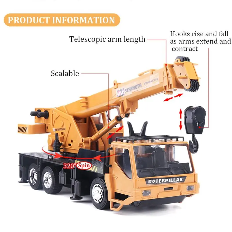 Đồ Chơi Xe Kỹ Thuật Xe Xúc Cần Cẩu Xe Tải Điều Khiển Từ Xa RC, 8 Kênh, Quà Tặng Đồ Chơi Cho Bé Trai Toy Pin 2