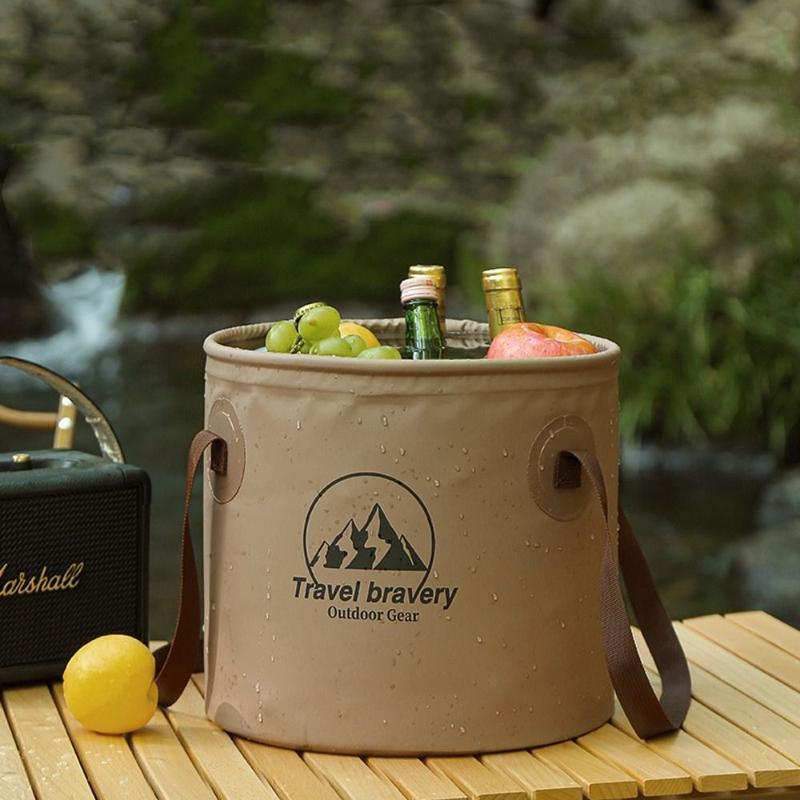 Fashion 5L/10L/20L Camping Bucket Basin Container Portable Folding Water Storage Bucket Camping Supplies with Handle Camping Bag 1