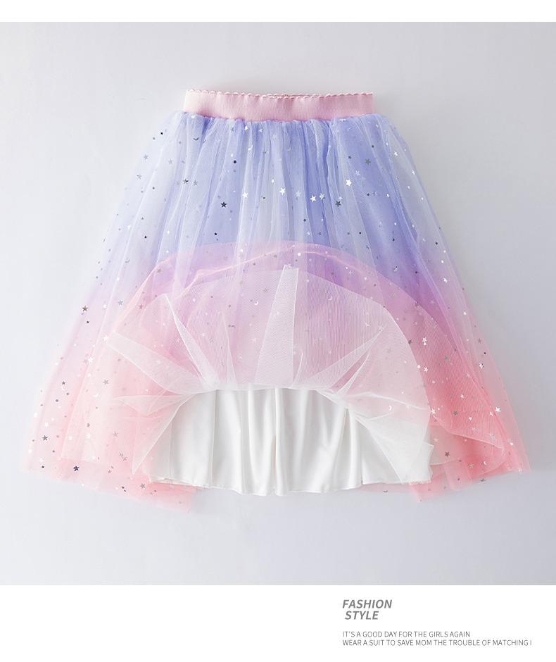 Product Introduction of [New Model] AG SHOP Girls' Starry Sky Half Skirt Summer 2025 New Trendy Children's Spring Autumn Mesh Skirt Baby Stylish Puffy Short Skirt✨[Angel]✨ 8