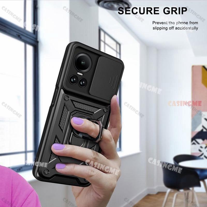 Ốp Giáp Chống Sốc, Dành Cho Oppo Reno10 5G Và 10pro 2023, Ốp Điện Thoại Di Động Có Giá Đỡ Vòng Nam Châm Cho Xe Hơi, Giá Đỡ Kéo Đẩy, Bảo Vệ Camera Ốp Lưng Điện Thoại Di Động, Thích Hợp Cho Camera Back Bay, Oppo Reno10pro + 5G 7