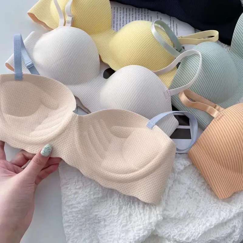 Sét 3 ÁO lót nữ su non mềm MK đệm 1.5cm thông hơi không hằn viền không gọng Bra Nhung Women áo Top KING SHOP -- combo 3 áo ngực A5277 8