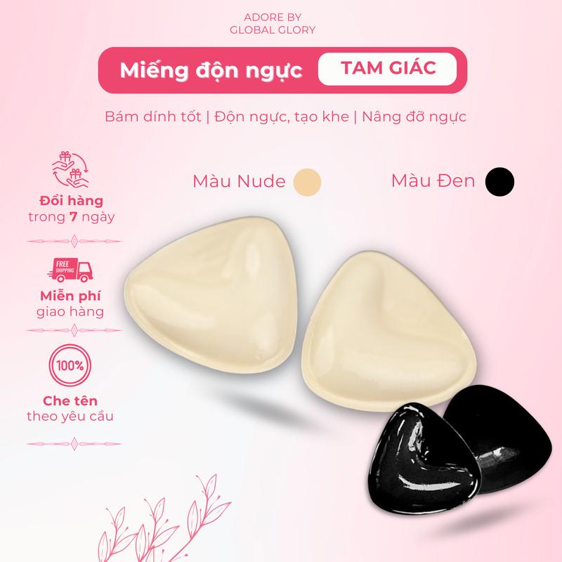 DEAL HÀNG MỚI Miếng dán tam giác Độn ngực keo hai mặt Adore miếng lót ngực mút độn nâng ngực dùng được nhiều lần