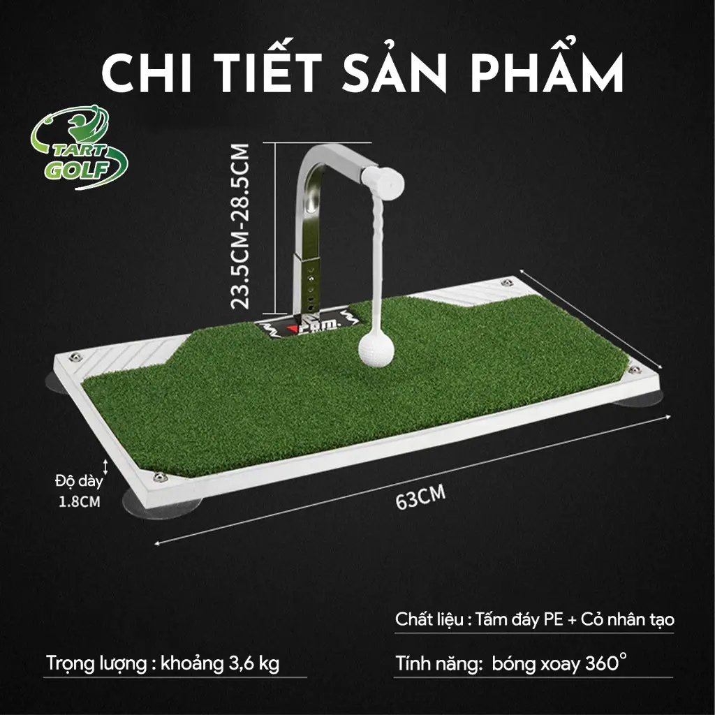 Thảm Golf Swing 360 Độ Trục Đứng - Hàng Nhập Khẩu Cao Su Sport. Thảm Swing, Thảm tập tại nhà Thể Dục
