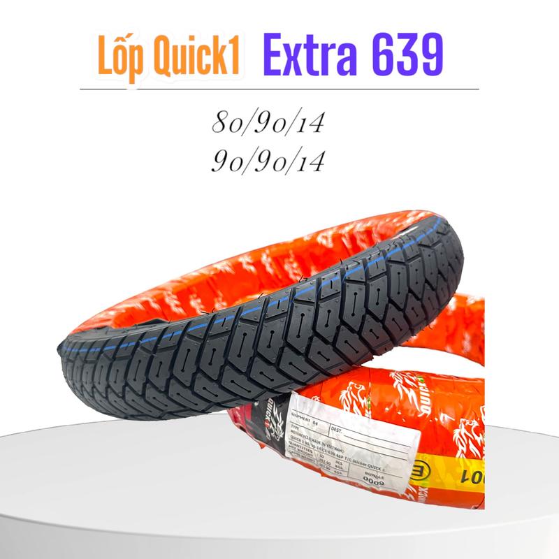  Vỏ Lốp Xe AB Vairo Vision Click Quick1 Mẫu Gai Extra 639 - Size 80 90 14 Bánh Trước Và 90 90 14 Bánh Sau - Phụ Kiện Phụ Tùng Lốp Xe Máy 