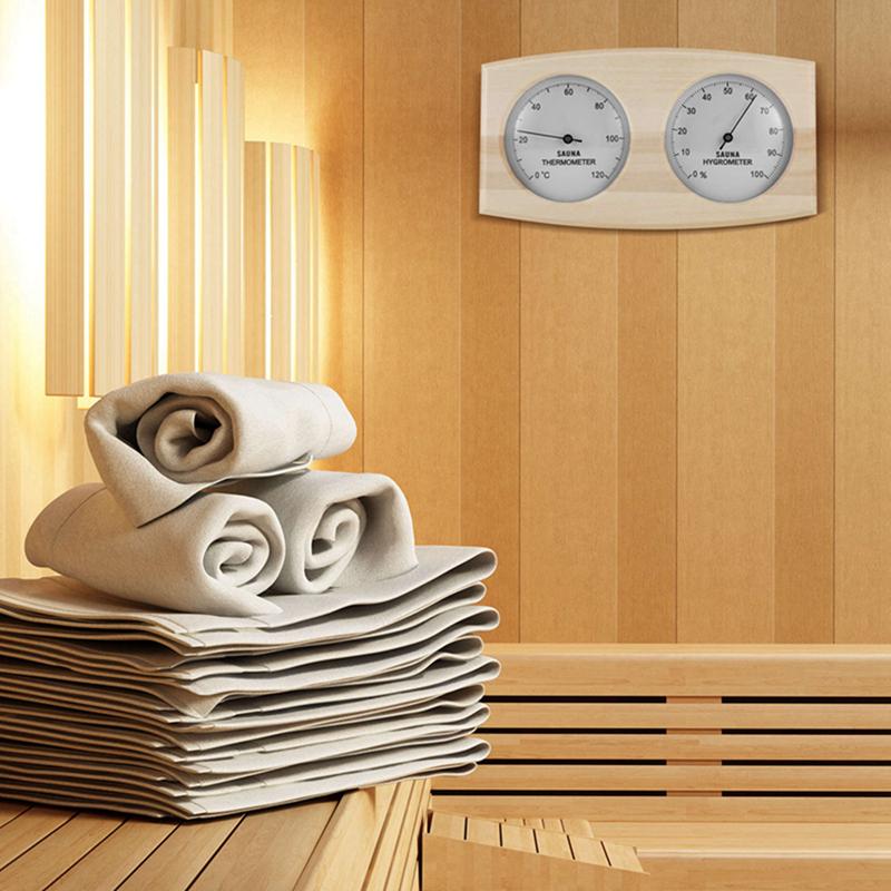 Wood Sauna Thermometer & Hygrometer, Wall-Mounted Spa Accessory, Mechanical, No Battery Required - for Family Hotel Sa 3