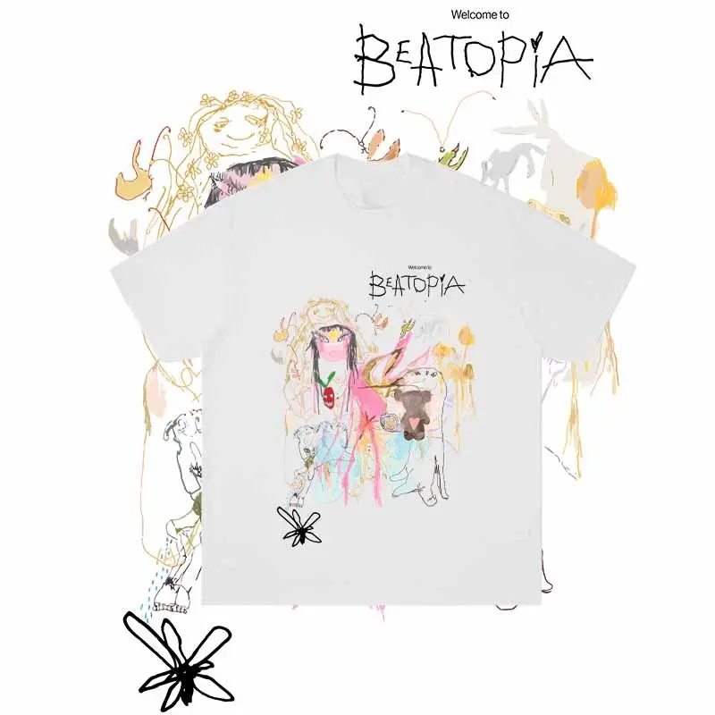 Beabadoobee  T-shirt Novelty Printed Baju Casual Graphic Tee Cotton Unisex Kaos Short Sleeve Oversize Clothes Pria Dewasa Pendek Lembut