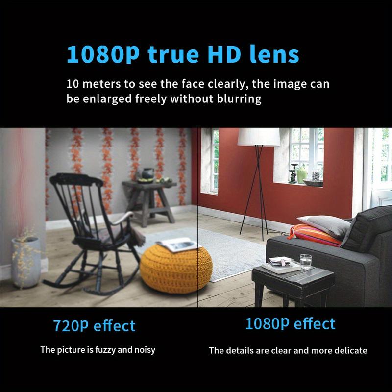 Product Introduction of HD 1080P Mini WiFi Surveillance Camera 2.4G WiFi Baby Monitor Night Vision Motion Detection Camera Family Security Camera Monitoring Wide-angle Detection IP Camera (not Including TF/SD Card, Need To Purchase Separately) Without Battery 4
