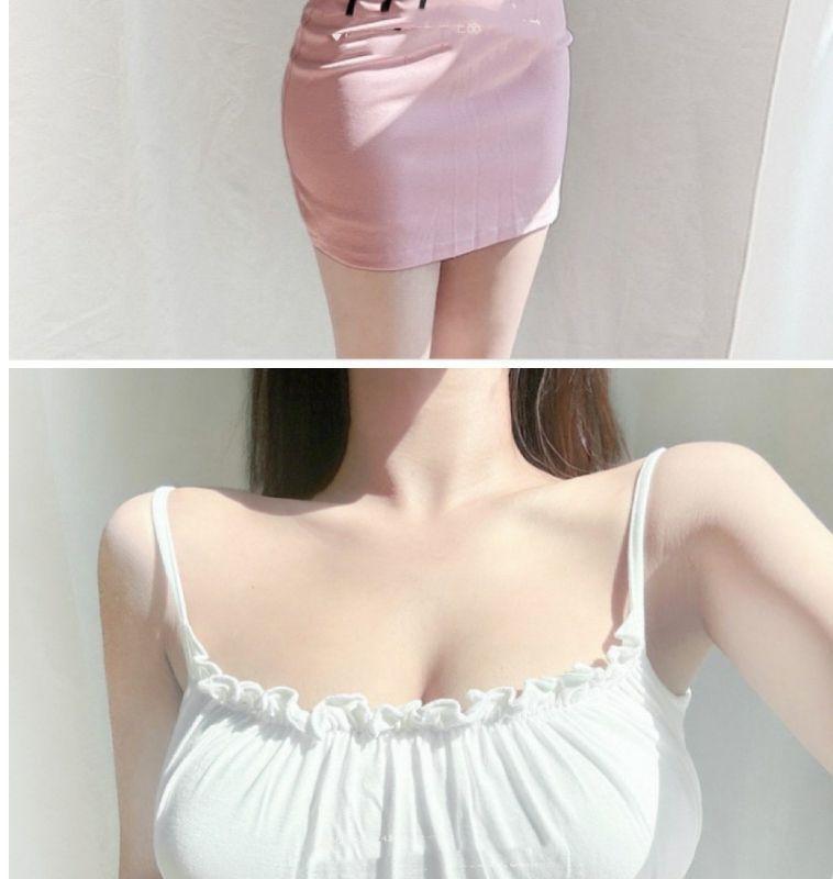 Product Introduction of Pure Hot Girl's Large Camisole with Chest Pad, Short Slim Fit Inner Bottoming Top 12