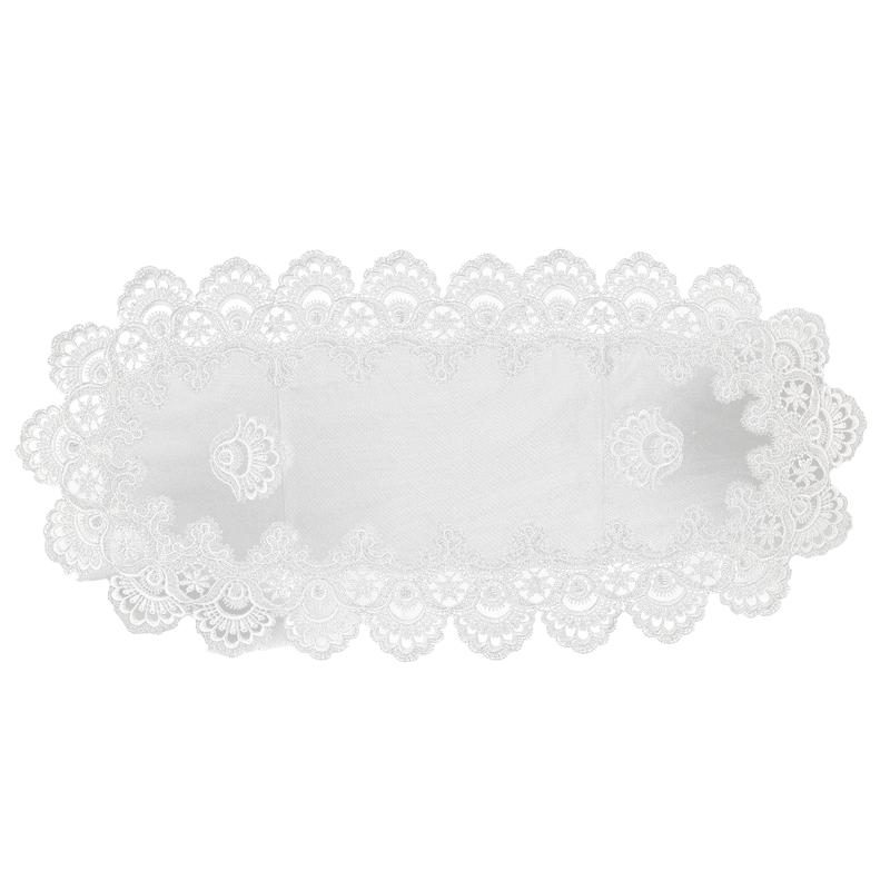 Product Introduction of Elegant Table Center Decor for Home, Oval Lace Trimmed Table Runner, Floral Pattern Wedding Dining Table Cloth 18
