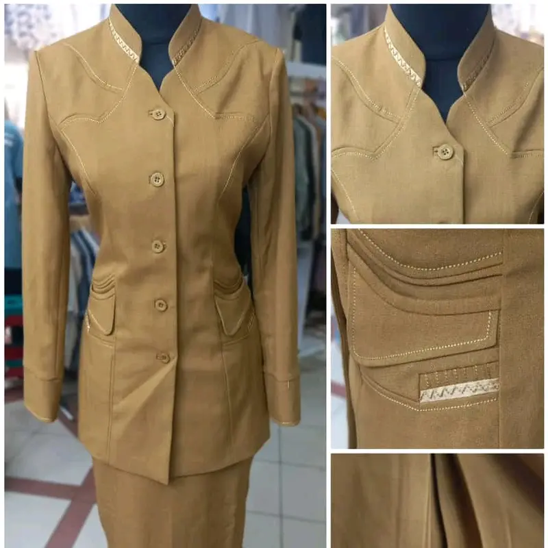 Stelan Blazer Baju Guru Wanita Khaki Tua dan Muda Size S-5L Seragam Kantor Setelan Kerja 3