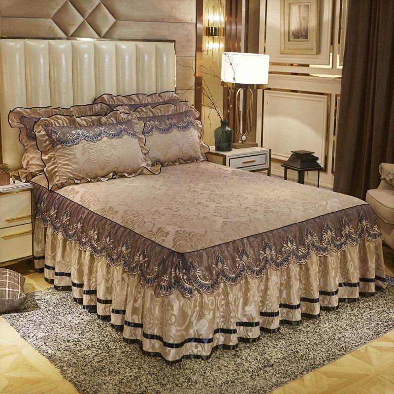 Vỏ Ga Trải Giường, Chất Liệu Nhung Ấm Áp, Viền Ren Một Mảnh, Vỏ Ga Trải Giường, Vỏ Nệm, Vỏ Bảo Vệ Chống Trượt, Phong Cách Châu Âu