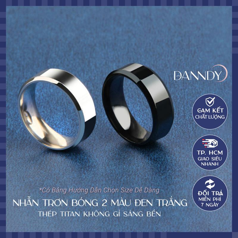 Nhẫn Đen Bạc Trơn Nam Đẹp Chất. Nhẫn Nam Nữ Titan Basic Sáng Bóng. Nhẫn Nam Trơn Không Gỉ | Dandy