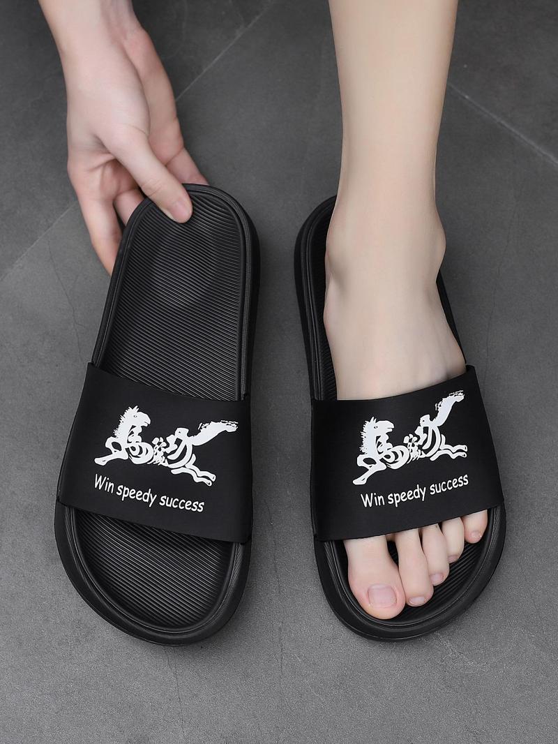 Product Introduction of Men's Casual Geometric Pattern Slides, Breathable Comfortable Non-slip Slippers, Fashionable Slides for Indoor & Outdoor Wear, Walking Shoes 7