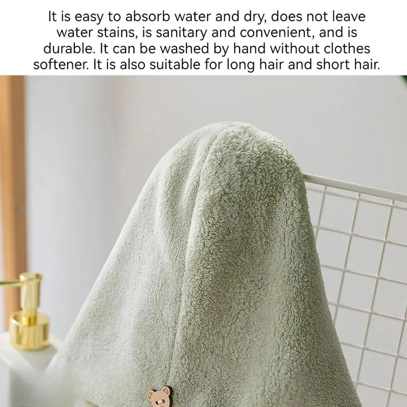Coral Fleece Hair Drying Towel Wrap, Reusable Hair Turban Wrap, Soft Absorbent Quick Drying Hair Towel Wrap for Women & Girls 4