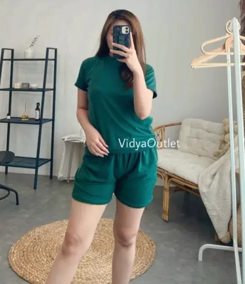 Stelan Mercy - Stelan Babytery  - Set Polos  - Set HP Baju Celana Karet Pendek Wanita Baju Celana Baju Celana
