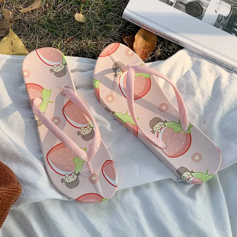 Flip Flops for Women Summer Casual Outdoor Simple Fruit Cartoon Lightweight Soft Sole Flip-Flops Flip-Flops Beach Slippers Women