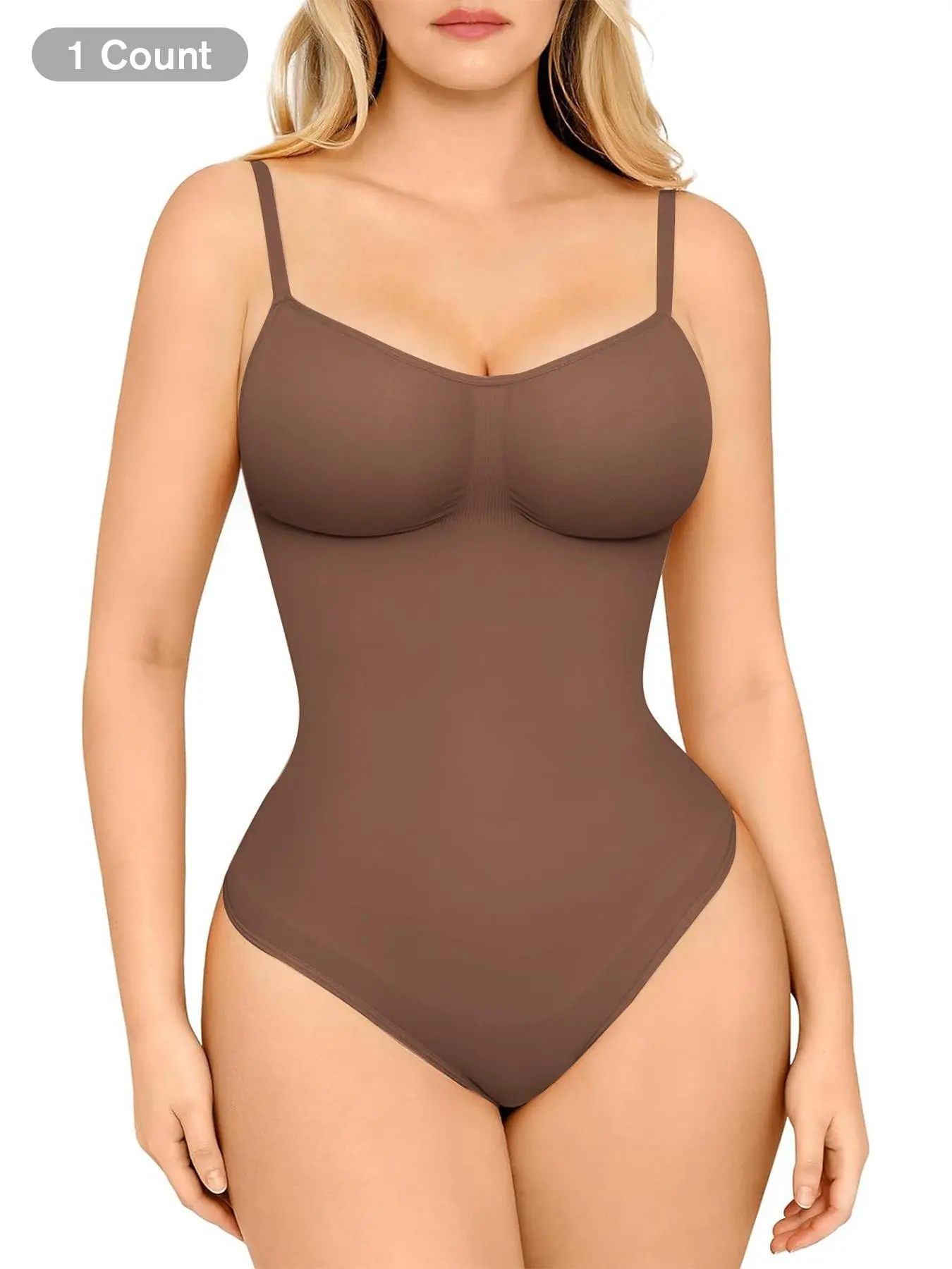 Women Shapewear Bodysuit Tummy Control Thong Low Back Shaper Backless Seamless Shapewear, Tummy Tuck Bodysuit