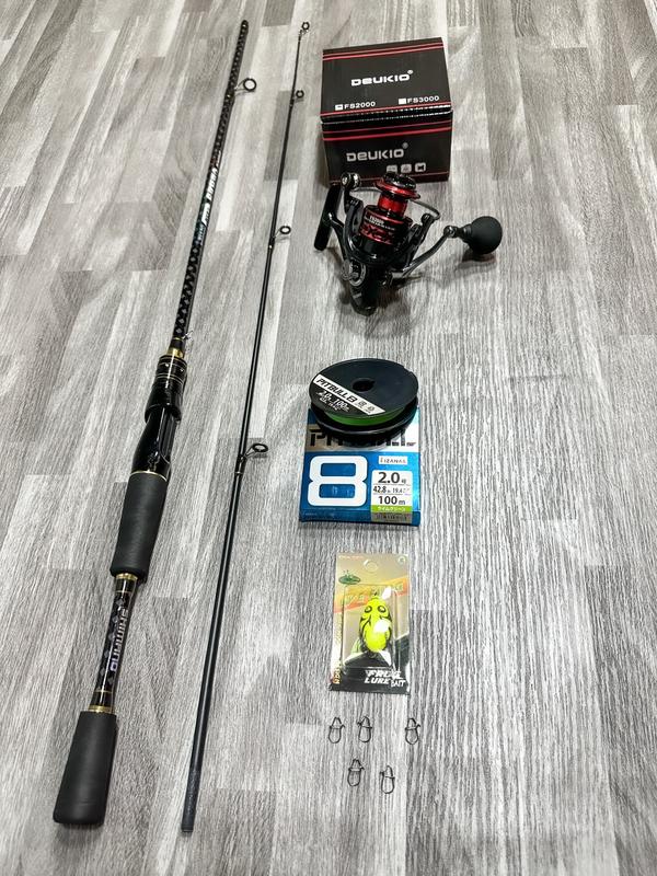 Combo Cần Lure shiiimano ceres cần Đứng + Máy Câu FS Tặng Dây PE + nhái hơi