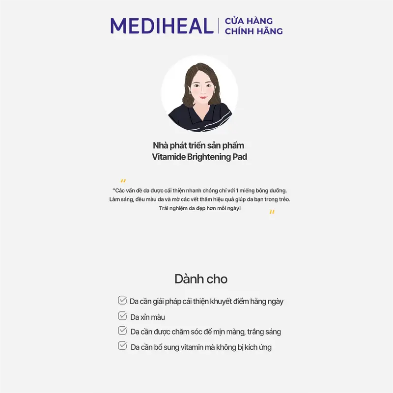 [Cơ Hội Cuối 24.05] Toner Pad MEDIHEAL Hỗ Trợ Làm Sáng Và Đều Màu Da Mediheal Vitamide Brightening Pad 180ml 100 Pads 7