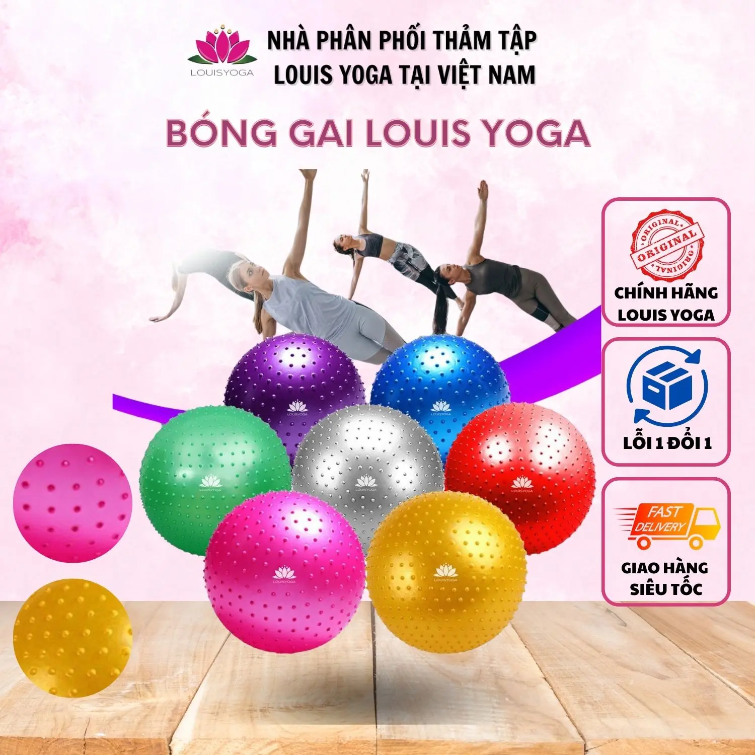 Bóng Tập Gym Có Gai 65cm (1000g) - Bóng tập thể dục, yoga và fitness chất lượng cao Đồ tập EvaYoga