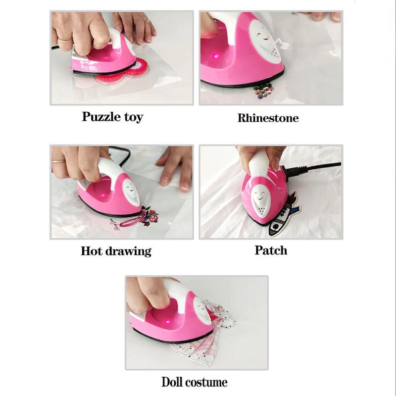 Setrika Mini Seterika Kering Baju Pakaian Celana Mini Dry Iron Quick Heat Listrik Ukuran Kecil Micro Travel 300 Watt Colokan Indo High Quality Alat Elektronik Rumah Tangga Portable Merapikan Pakaian Multifungsi Kabel 3