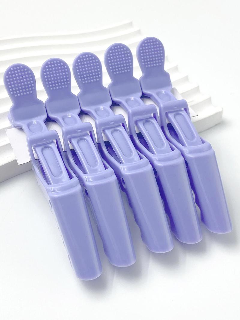 Product Introduction of 5pcs/set Women's Alligator Hair Clip, Solid Color Salon Hair Clips, Plastic Hair Clips, Daily Hairstyle for Hair Dyeing and Divisions, Barrettes 1