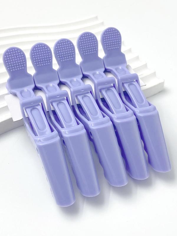 5pcs/set Women's Alligator Hair Clip, Solid Color Salon Hair Clips, Plastic Hair Clips, Daily Hairstyle for Hair Dyeing and Divisions, Barrettes 0