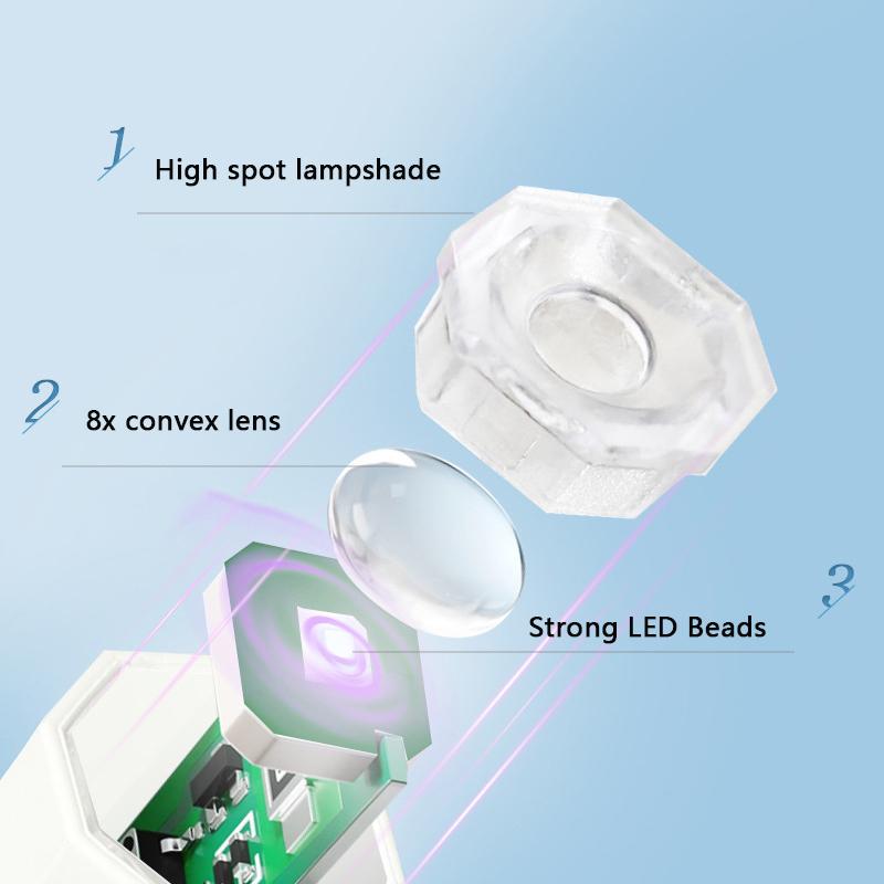 New Pen Uv Light Lamp With Display Portable Power Phototherapy Uv Led Lamps Mini Handheld Light Nail Art 8